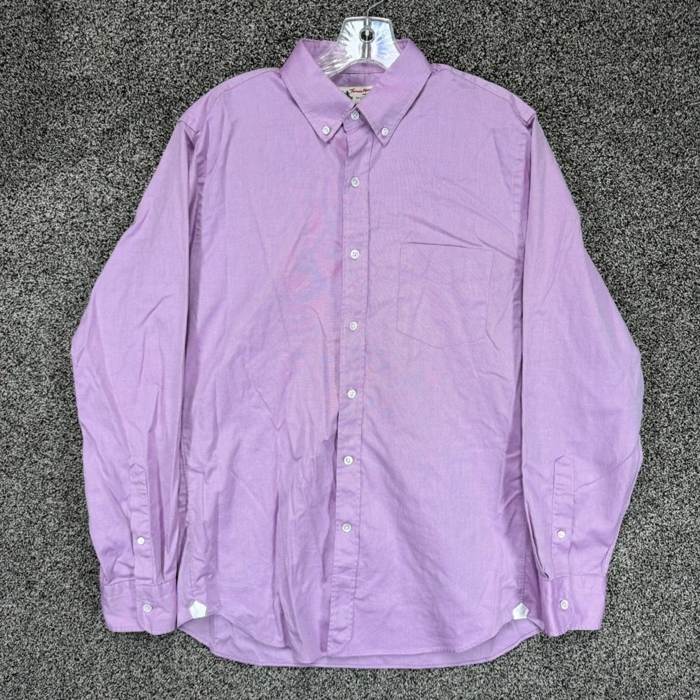 J Crew Dress Shirt Mens M‎ 15/15.5 Purple Oxford Cotton Button Down Thomas Mason